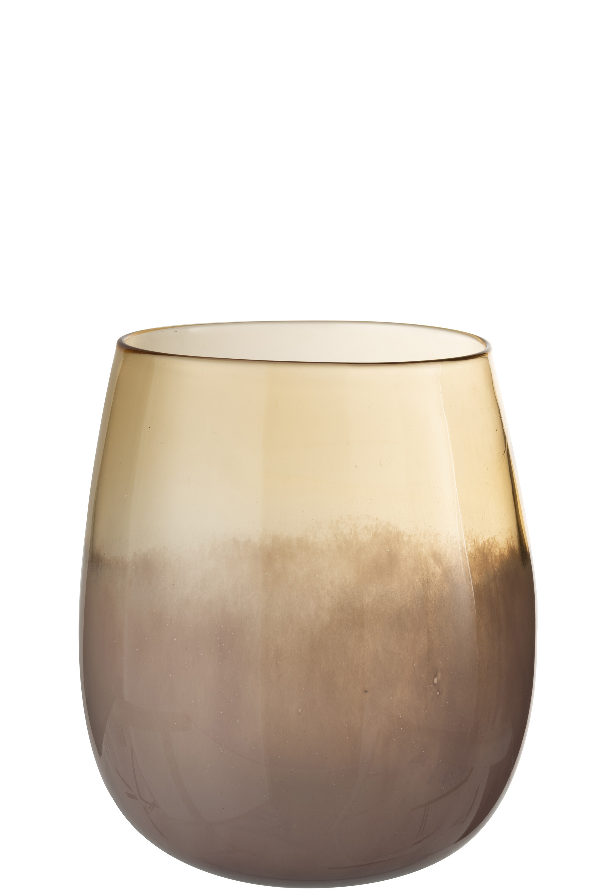 VASE BOULE VERRE ROSE/OCRE