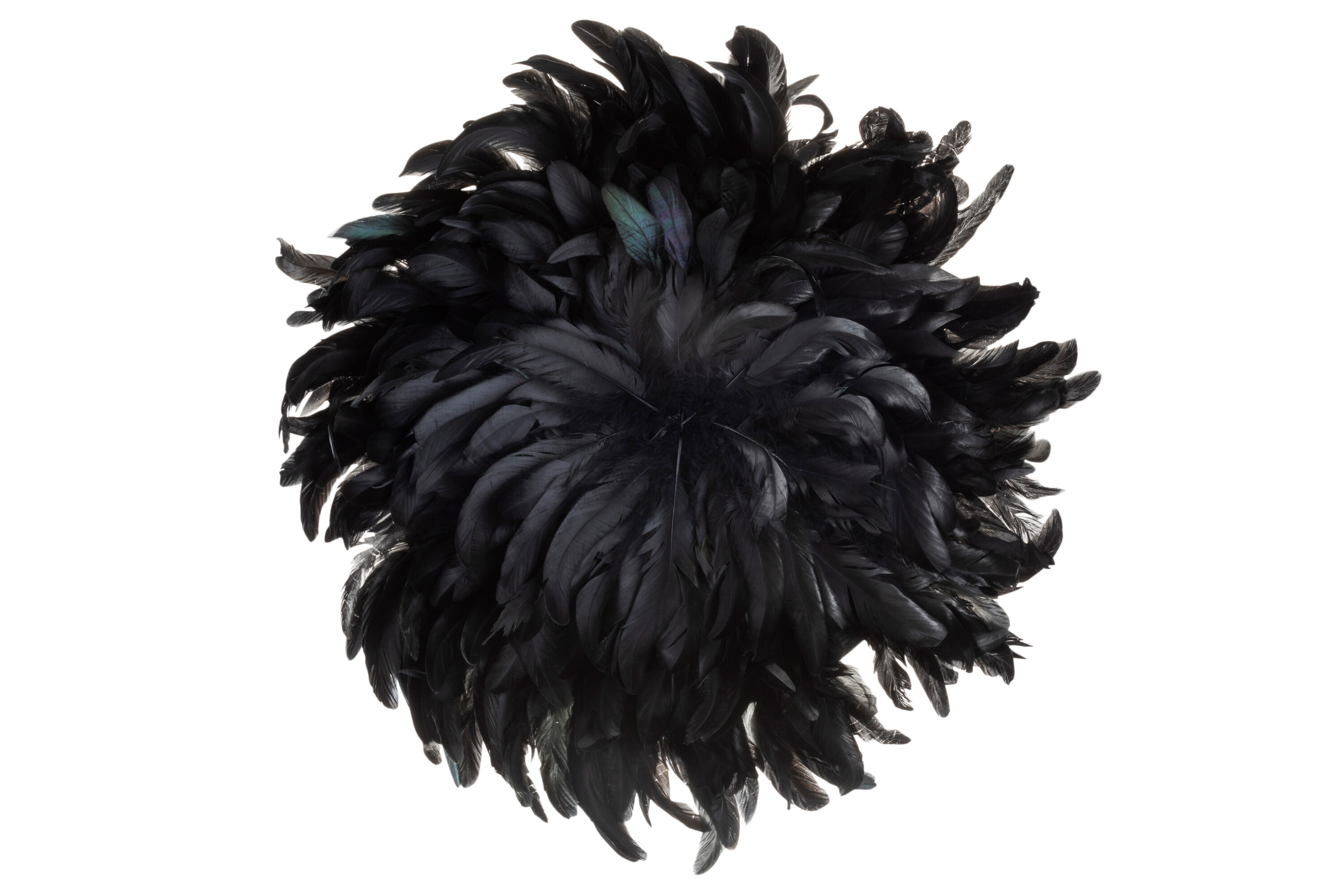 ROND DECO PLUMES NOIR