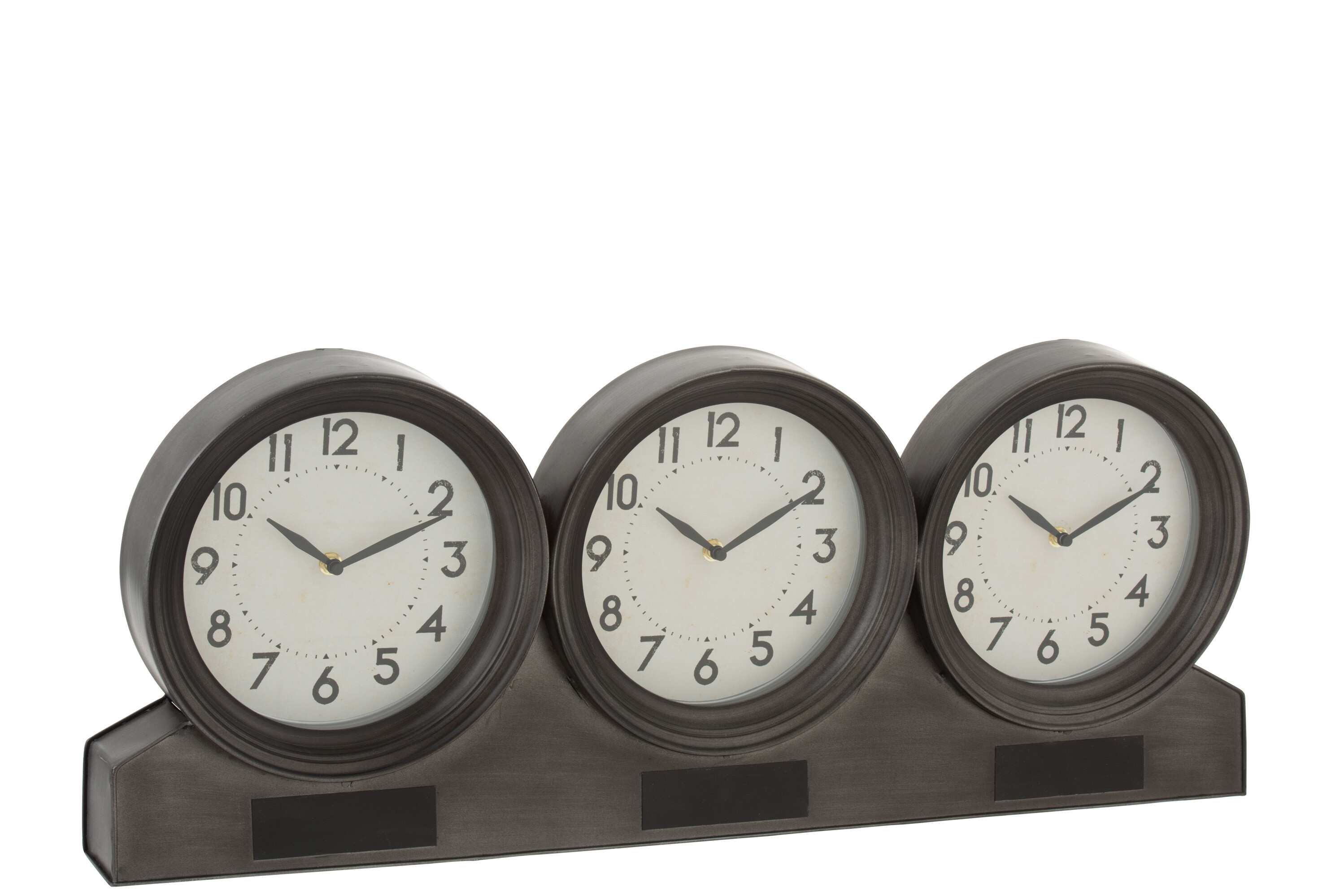 HORLOGE 3P METAL MARRON