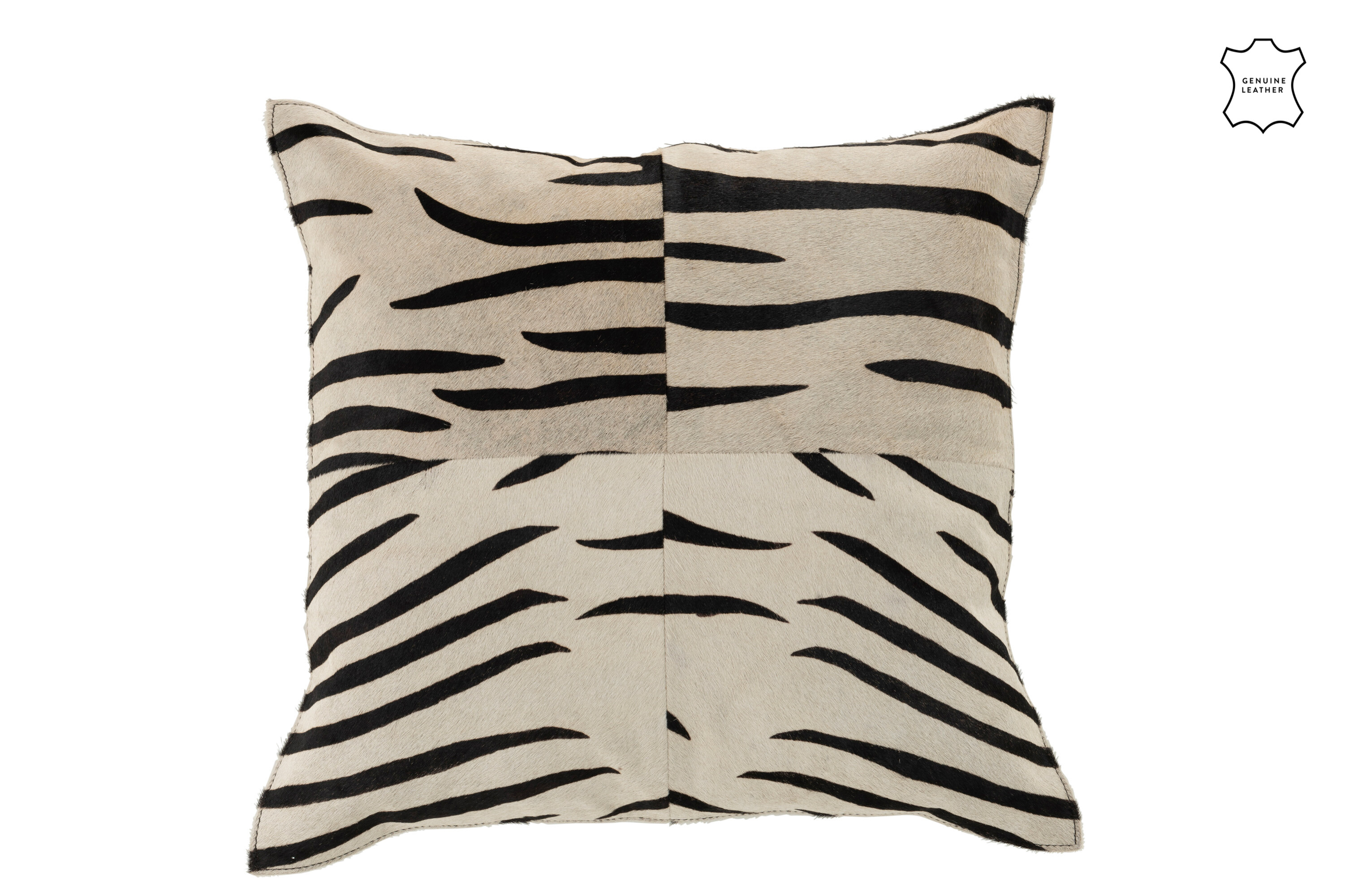 COUSSIN ZEBRE CARRE CUIR NO/B