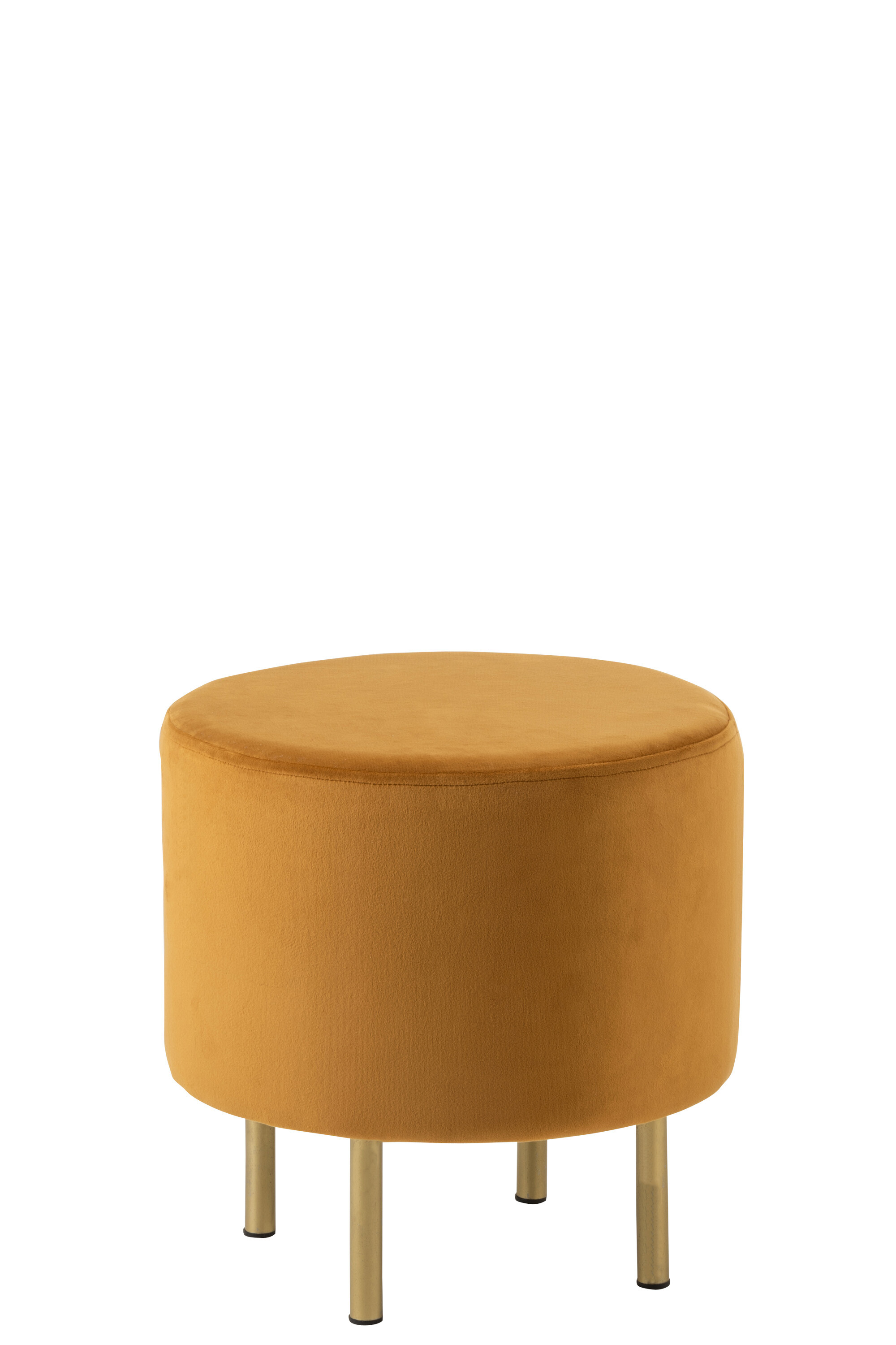 POUF PIED ROND VELOURS OCRE S