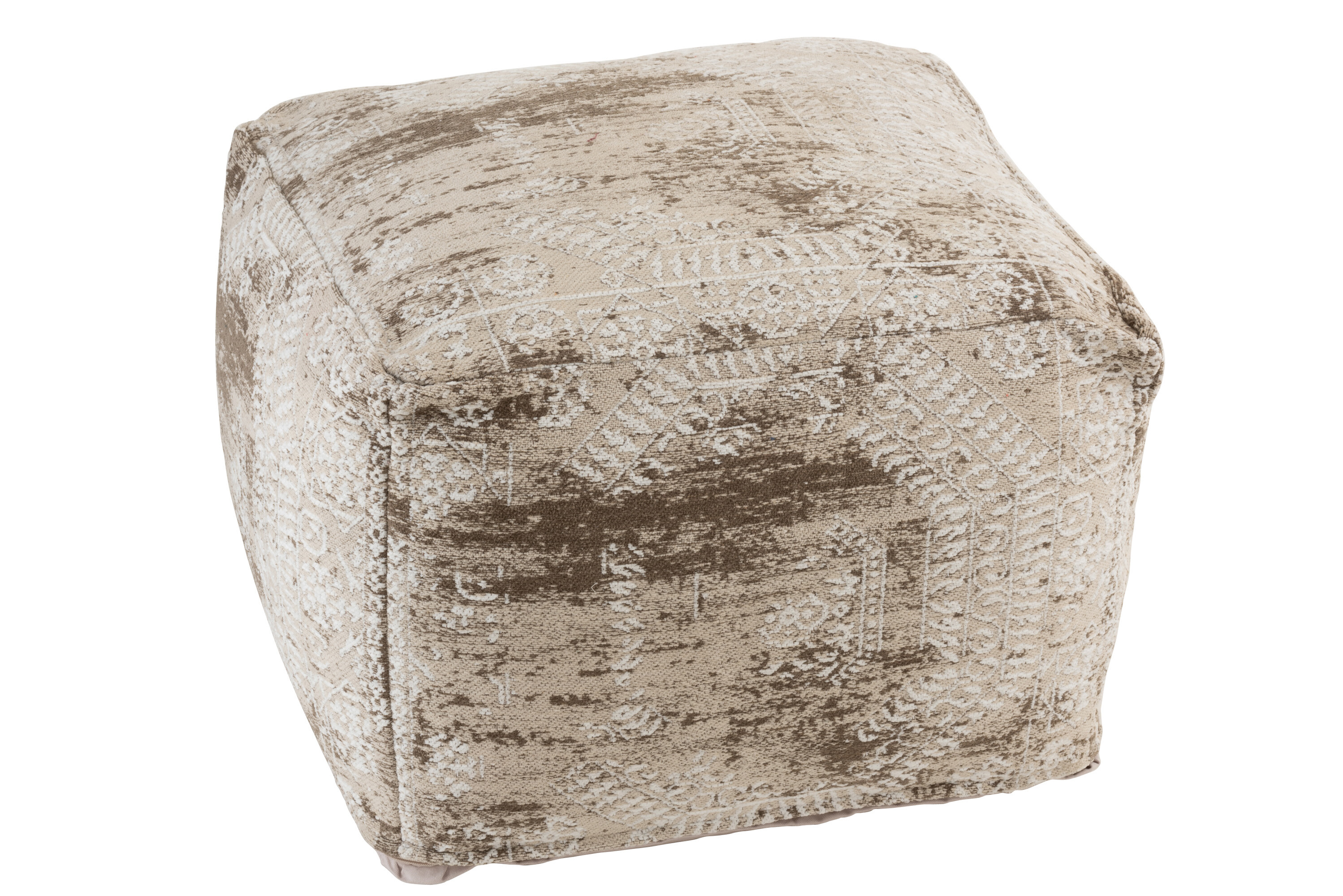 POUF IMPR IRREG COTON BEI/BLA