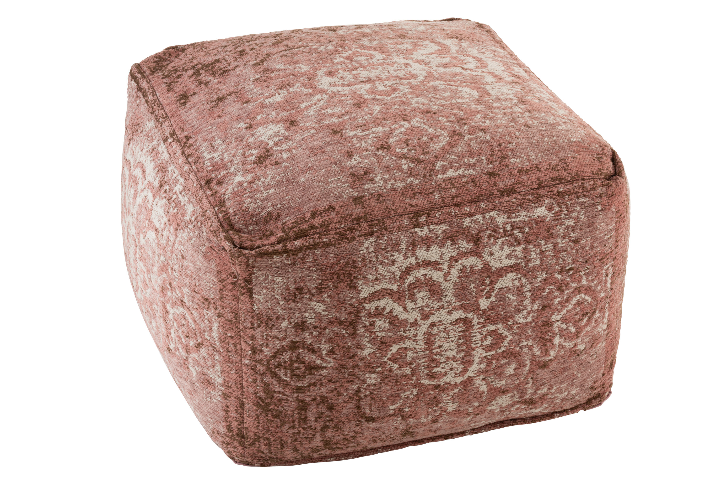 POUF IMPR IRREG COTON ROSE