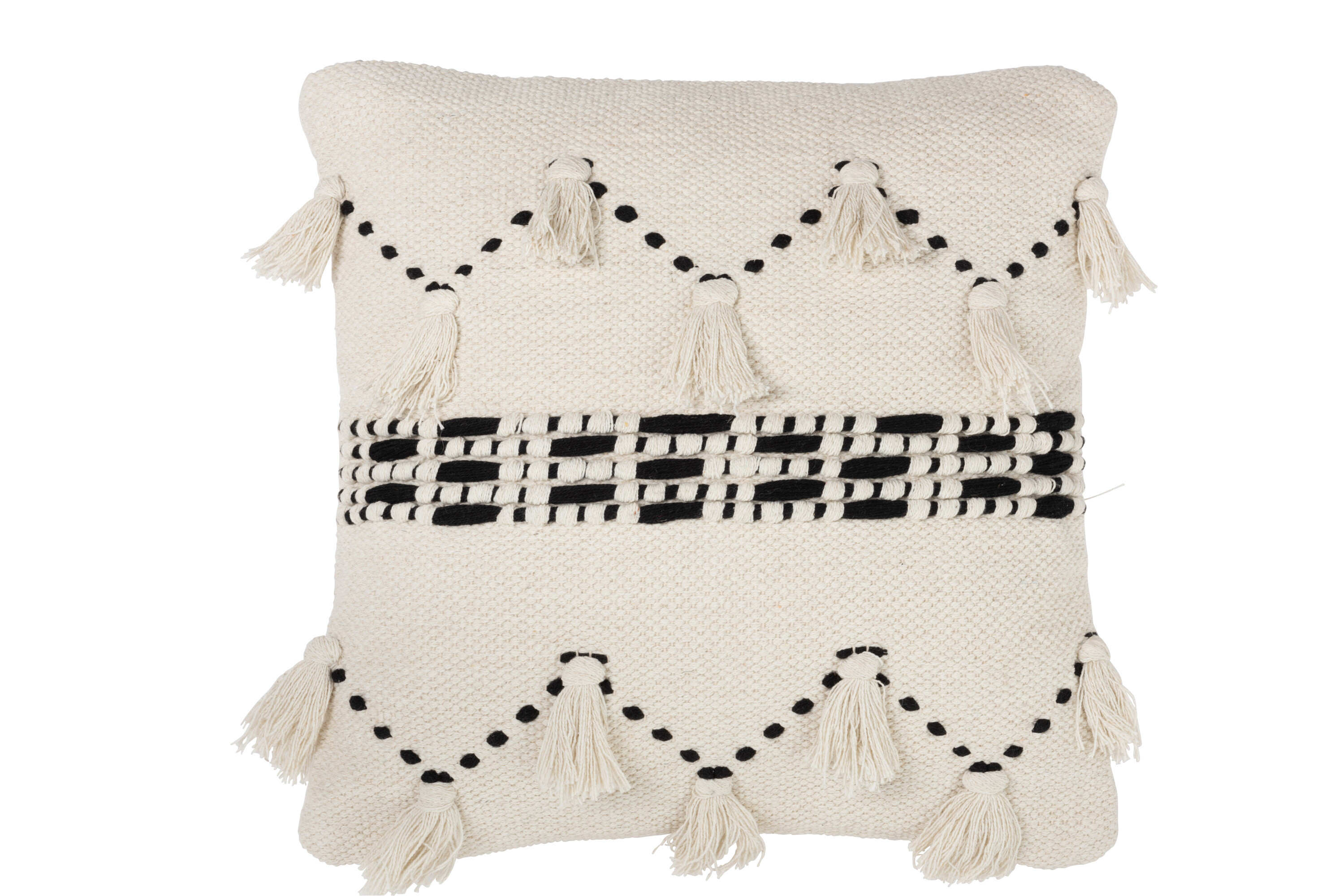 COUSSIN FLO COTON NOIR/CREME