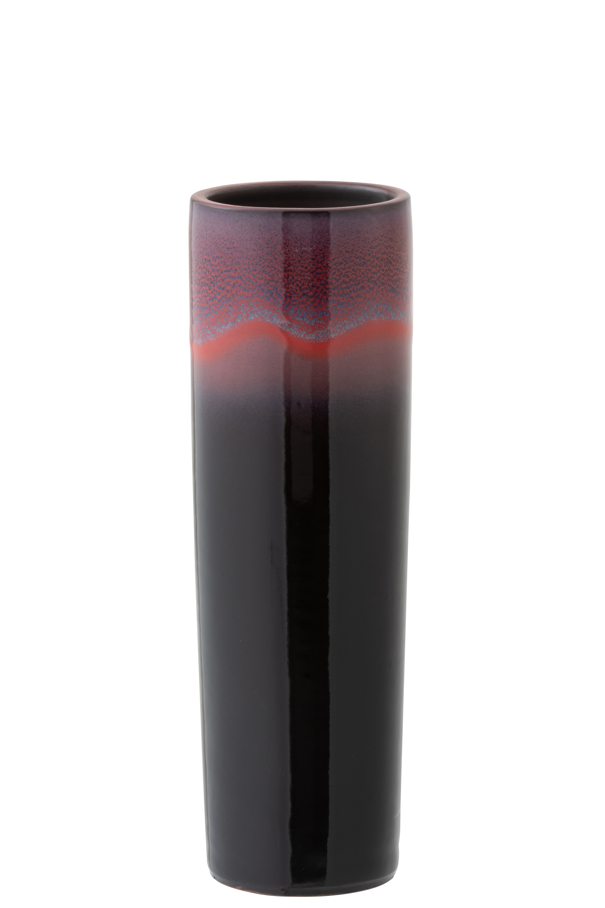 VASE BORD CER ROUGE/NOIR M